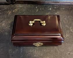 Vintage, Mahogany Wood, Two Tier, Jewelry Box, Removable ...