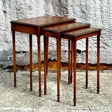 Vintage Regency Hand Painted Nesting Tables - Set of 3 For Sale at 1stDibs