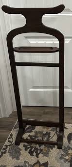 Vintage Wood Valet Men's Coat and Pant Rack with Tray ...