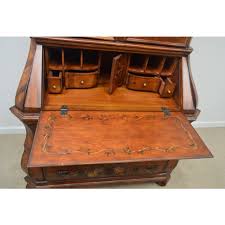 Ethan Allen Tuscany Bombe Cherry Secretary Desk | Chairish
