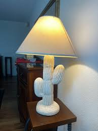 Lamp Table Cactus Faux Stone Hand Crafted Southwest Style ...