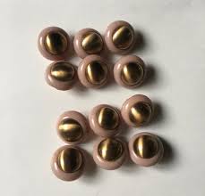 Purple/taupe Colored Vintage Dome Buttons With Gold Center ...