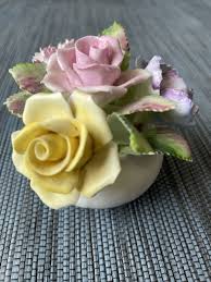 Royal Adderley Pastel Flowers, Bone China Bouquet in Footed ...