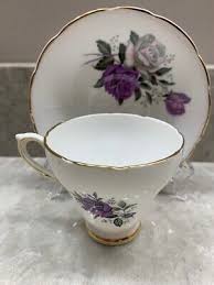 Vintage DELPHINE Floral Tea Cup Saucer Scallop Bone China MADE IN ENGLAND Set 6 | eBay