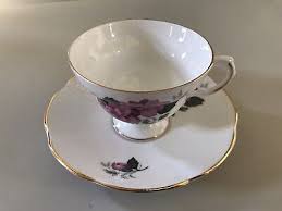 Royal Dover Fine Bone China Teacup & Saucer England w/ Pink Flowers and Gilt | eBay