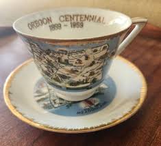Oregon Centennial Tea Cup And Saucer Set 1859 to 1959 ...