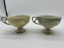 TWO Royal Crown Original Arnart Creation Cups Blue & Yellow ...
