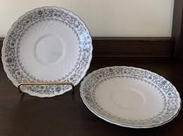 Bone China White Swirl Platinum Scroll Saucer Set Vintage Black White Tea Coffee Antique Kitchen Glasses Classic MCM Cottage Farmhouse Chic - Etsy