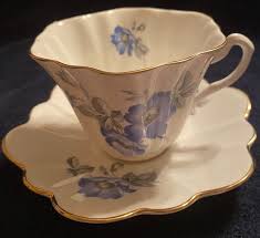 Vintage Crown Mark Bone China Tea Cup & Saucer Blue Floral ...