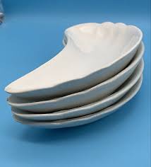 Vintage EXCELSIOR PORCELAIN Solid White Bone Dish (Lot of 4) 7" | eBay