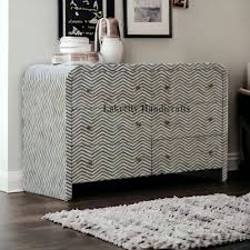 Lakecity Arts Bone Inlay Chevron Design Waterfall 6 Drawers Buffet Table Black, Bone Inlay Waterfall 6 Drawers Cabinet Table Black,Storage Unit - Walmart.com