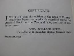 The Book Of Common Prayer Protestant Episcopal Church 1945 ...