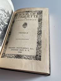 Book of Etiquette by Lillian Eichler Vol II 1922 Vintage Book | eBay