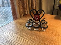 Vtg Shot Glasses With Hard Plastic Rack | eBay