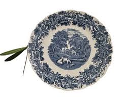 Vintage British Scenery Blue Salad Plates Set of Four ...