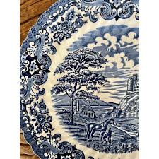 Antique Ironstone Hand Engraved Blue & White English Castle ...