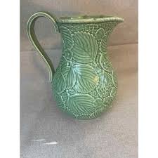 Bordallo Pinheiro Green Strawberry Leaf Pitcher portugal | eBay