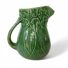 6-3/4” Majolica Cabbage Green Celery Stalk 48 Oz. Pitcher ...