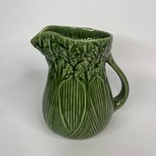 Bordallo Pinheiro Pitcher Vase Celery Leaf Green Portugal ...