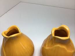 vintage golden-yellow 2 ceramic planters. signed cM | eBay