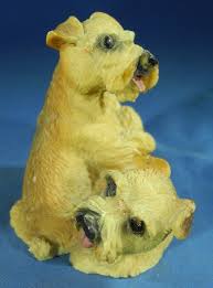 2 Terrier Dog Figurine Statue Dog Playing Figurine Resin 2.5 ...