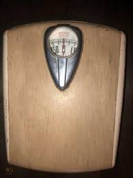 Vintage Mid Century Retro Classic Borg Bathroom Scale Cream Beige Movie Prop | #3841610136