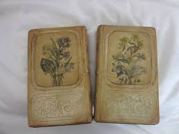 Borghese Bookends Pair of Books with Floral Design Plaster ...