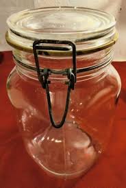 Vintage Per Alimenti clear Glass made in Italy locking lid 1 ...