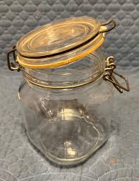 Glass Canister/jar With Clear Glass Clamp Made in Italy - Etsy