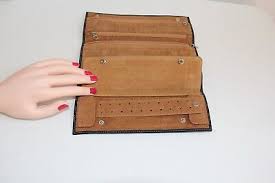 Leather-Suede Lined Folding Jewelry Case. Top Quality Black Nappa Leather | eBay