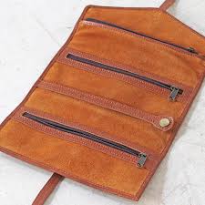 Leather Jewellery Roll By Scaramanga