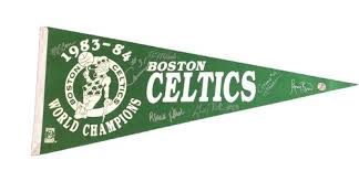 1983-84 Boston Celtics NBA Champions Signed Pennant - Bird ...