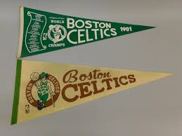 Sold at Auction: (13) vintage Boston Celtics Pennants.