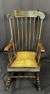 19th Century Boston Rocker with Hand-Painted Crest | eBay