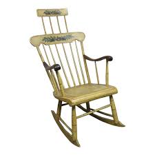 Mid 19th Century Windsor Paint Decorated Rocker | Chairish