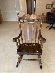 Rich Dark Wood Virginia House Rocking Chair W/Gold Accents Auction | Gleaton's, Metro Atlanta Auction Company, Estate Sale & Business Marketplace