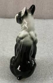 BOXER dog porcelain figurine 3.5"H gray & white | eBay