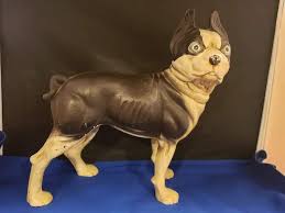 Boston Bull Terrier Dog Cast Iron Statue Figure Sculpture 10x5x10" Vintage | eBay
