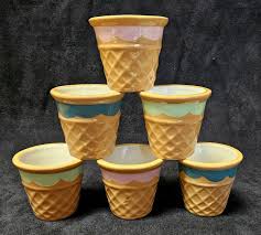 7 Piece ICE CREAM STATION LAZY SUSAN Condiment Waffle Cone ...
