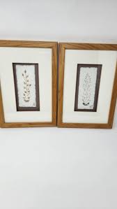 Vtg Set of 2 Artist Signed Framed Botanical Art On Lokta Paper Wall Hanging | eBay