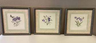 Trio of Home Interiors Pictures Floral & Butterfly 3 Framed ...