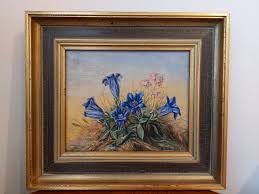 Tablou Original Semnat, Flori Alpine - Antic Shop Antic