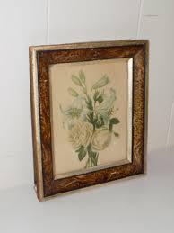 Vintage Flower Print Etched Frame White Lily - Etsy