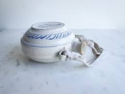 Antique Canteen Wine Canteen Rootbeer Liquor Bottle Jug Stoneware Jar Blue and White Delft Hand Painted Acorn Oak Leaf Utica Whites Pottery - Etsy