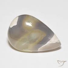 26.97ct Natural Multicolor White Agate, Pear Shape, Opaque