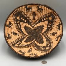 Antique Figural Apache Basket With Deer and Humans