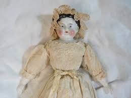 Antique CHINA DOLL in white embroidered dress and cap | eBay