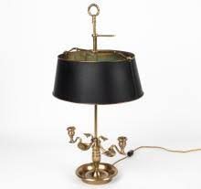 Sold at Auction: FRENCH BRASS & TOLE SWAN-ARM BOUILLOTTE LAMP