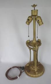 Restored & Rewired* Antique Heavy Art Nouveau Cast Metal ...