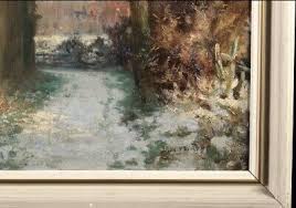 HARRY WILLIAM ADAMS (1868-1947) LARGE SIGNED ENGLISH OIL PAINTING WINTER SNOW | eBay